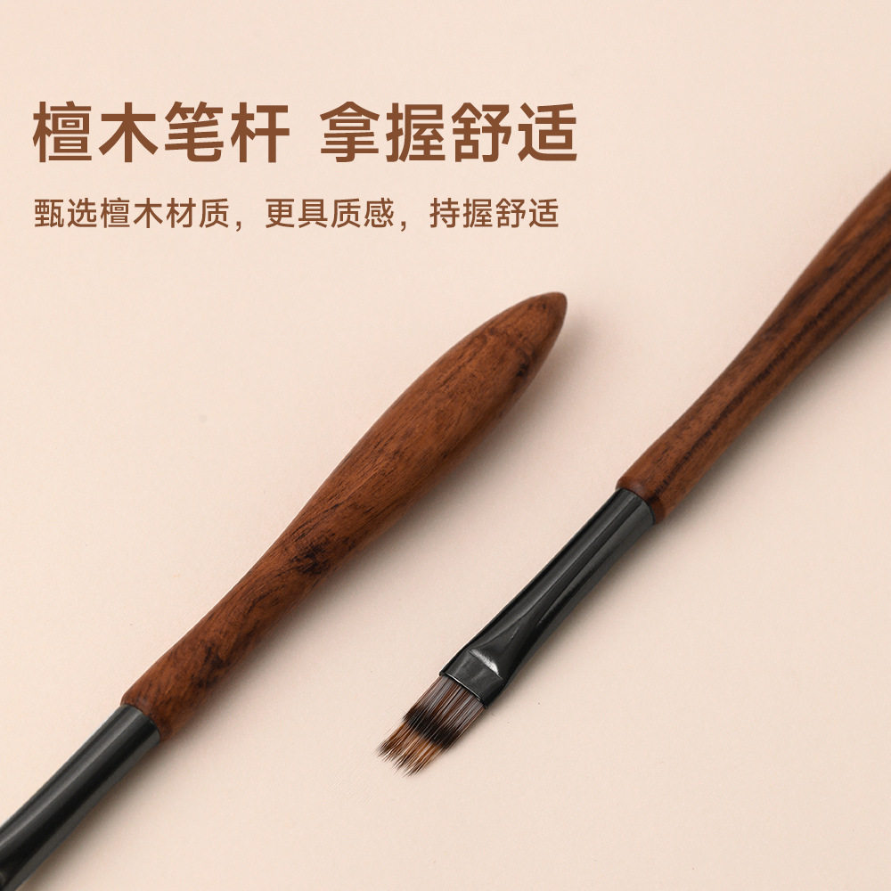 美甲工具日式檀木杆美甲扫扫笔带盖新款葫芦手柄渐变彩绘光疗笔刷,淘宝优惠券,粉丝福利购,淘宝优惠卷