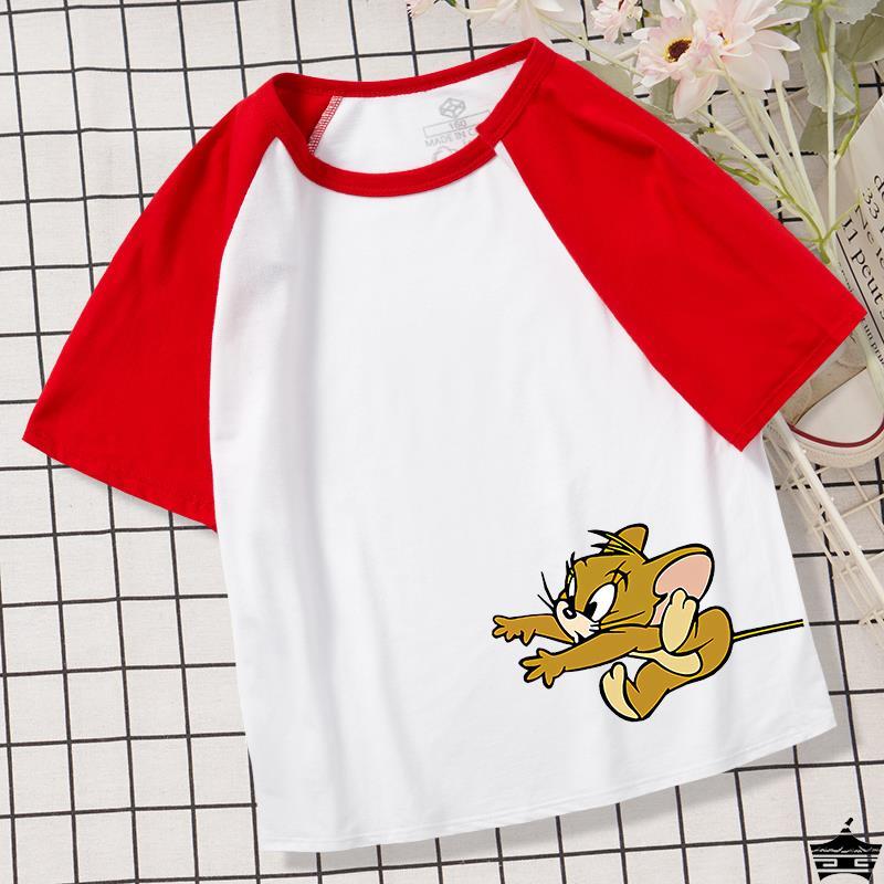 猫和老鼠姐妹兄弟姐弟装儿童短袖t恤男童女童纯棉休闲宝宝半袖夏 - 图0