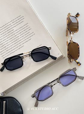 日系文艺复古雅痞中古小方框墨镜