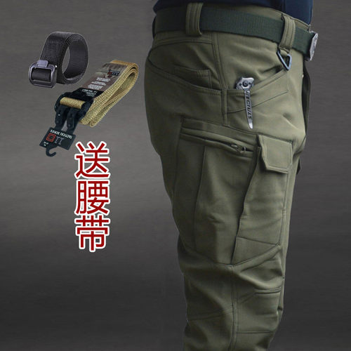 秋冬季IX7战术裤男执政官军迷作训裤9特种兵加绒工装裤宽松冲锋裤 - 图0