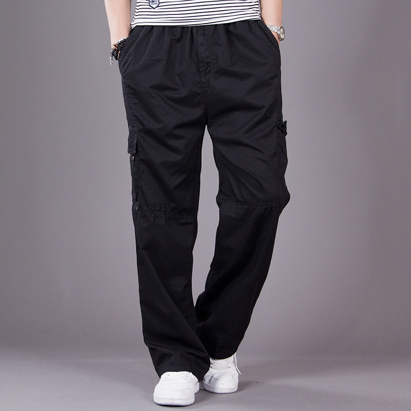 春秋宽松休闲裤男宽松加肥加大运动长裤多口袋工装裤胖子厚款裤子,淘宝优惠券,粉丝福利购,淘宝优惠卷
