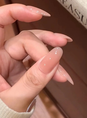 建构素颜甲纯手工穿戴甲裸色渐变显白可拆卸美甲短甲嬛嬛温柔色系