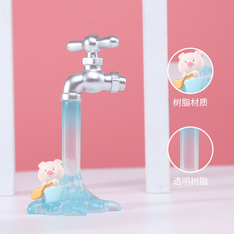 时光流淌可爱小兔子坐浪花儿童学生礼物创意树脂儿童房装饰品摆件