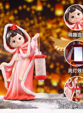 古风汉服女美女西施摆件小夜灯