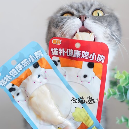 宅猫酱 猫扑水煮鸡胸肉鸡小胸猫零食健康系列混搭22g*24支 - 图0