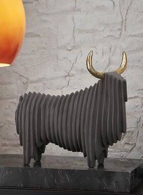 中式轻奢高档大气客厅书柜酒柜摆