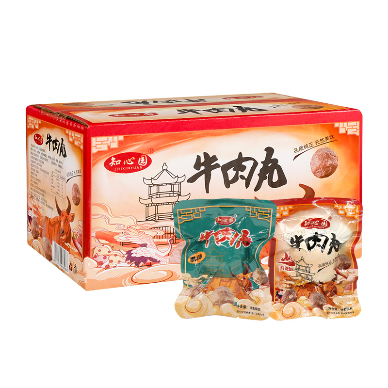 知心园牛肉丸400g*2盒熟食香辣黑椒味牛丸子代餐饱腹健身休闲食品-图3