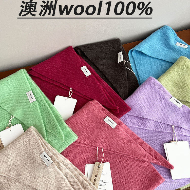 100%纯羊毛针织三角巾披肩女秋冬保暖护颈围脖多功能百搭小围巾潮,淘宝优惠券,粉丝福利购,淘宝优惠卷