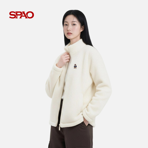 【WOODIE系列】SPAO韩国同款26年春季新品摇粒绒短款俏皮绒感外套 - 图0