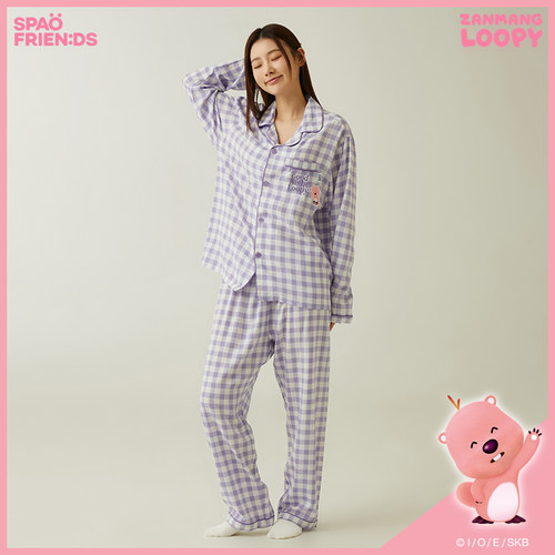 SPAO×LOOPY联名2024年新款露比家居服情侣睡衣套装SPPPE23U30-图2