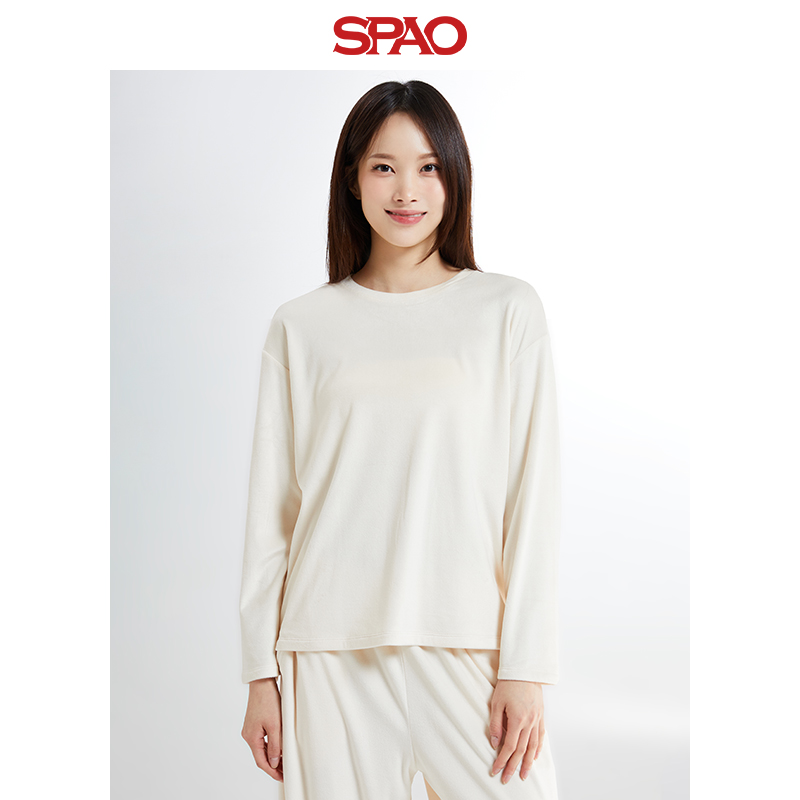 SPAO韩国同款2024年冬季新款女士宽松休闲家居服上衣SPLOE4VA01