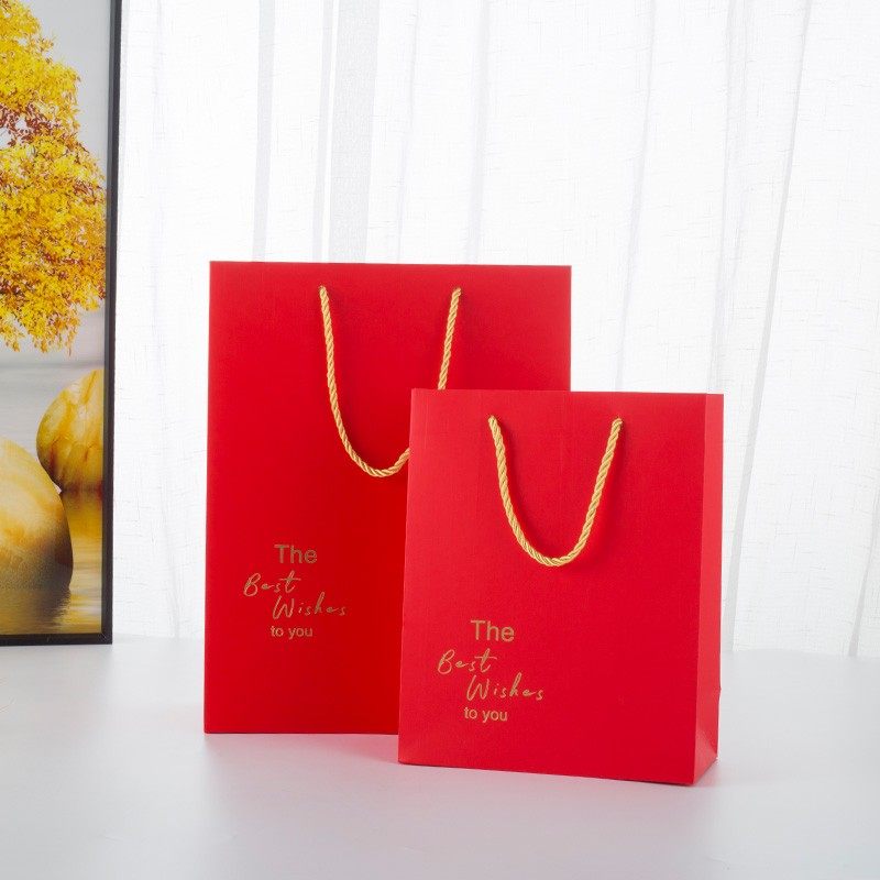 大红中秋节礼物礼盒纸袋喜庆大号春节年货生日礼品手提纸袋礼袋