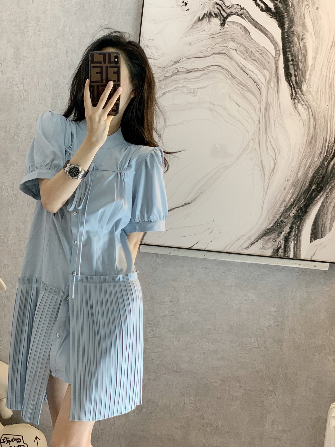 2021年夏季新款高级女装法式复古裙子设计感小众温柔风衬衫连衣裙