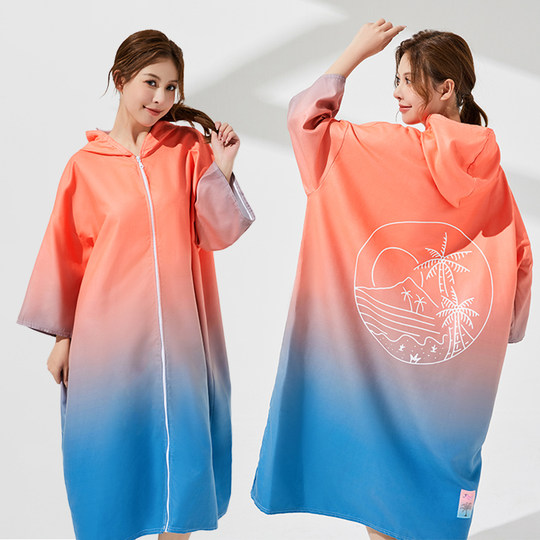 Luckyfish-poncho de secado rápido, toalla de baño para natación, albornoz