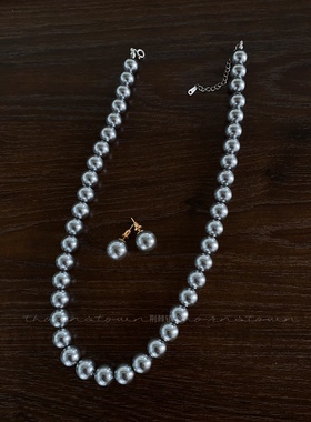水晶珍珠高级感项链颈链套装