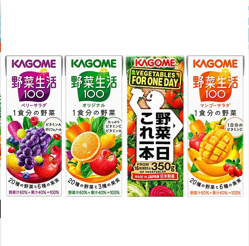 日本饮料Kagome可果美野菜生活100番茄葡萄蔬菜蔬果汁整箱12瓶-图3