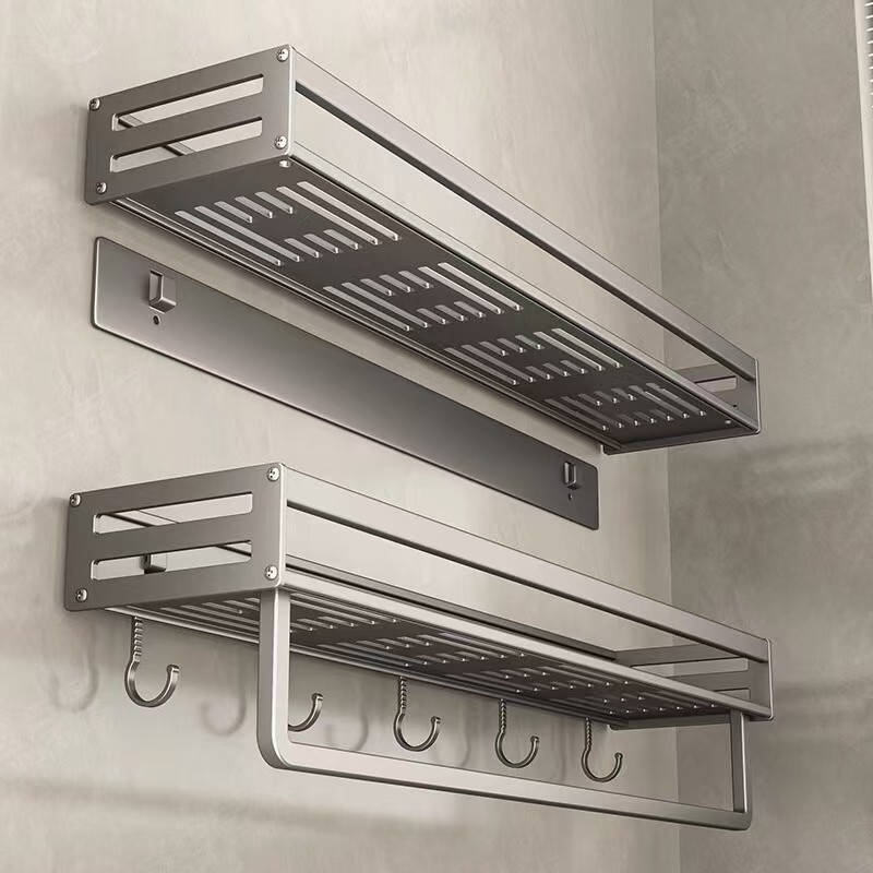 Space aluminum removable and washable bathroom storage rack bathroom sink without punching wall-mounted bathroom toilet storage rack