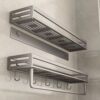 Space aluminum removable and washable bathroom storage rack bathroom sink without punching wall-mounted bathroom toilet storage rack