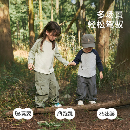 【防晒防水】尼多熊春夏新款儿童春装户外工装裤宝宝男女童薄裤子 - 图1