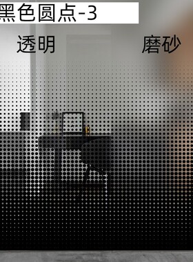 渐变膜圆点办公室玻璃窗贴膜白色