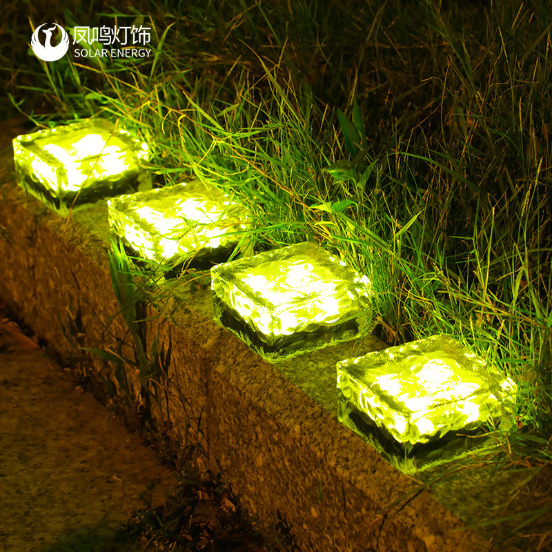 户外太阳能LED冰花地砖地埋灯草坪灯花园灯玻璃埋地灯庭院灯防水_虎窝淘