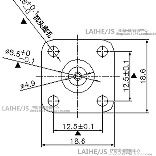 BNC-KF BNC法兰方板 Q9母座 BNC50KF BNCKF BNC座 BNC插头BNC接头 - 图2