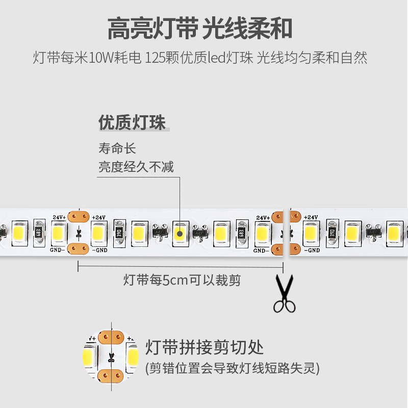 天际线灯led钢带五组灯线条灯线性灯钢条丝灯防眩光卧室客户走道-图2