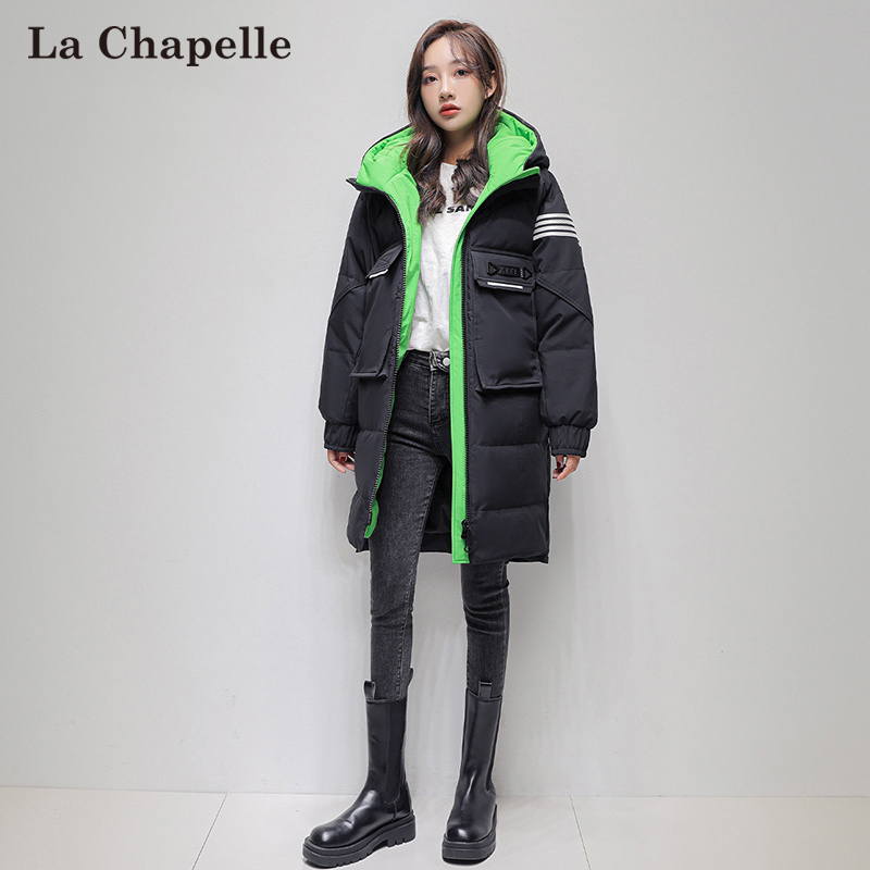 La Chapelle 拉夏贝尔 女士冬季潮流中长款加厚保暖羽绒服 4色