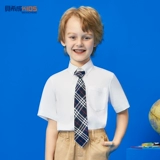 Детская белая рубашка для мальчиков, приятная телу форма для школьников