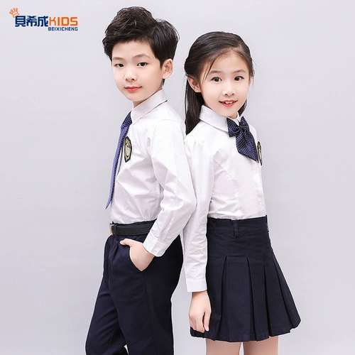 Форма для школьников, комплект, детский костюм, рубашка, штаны