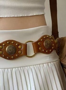 波西米亚腰带女装饰配裙子牛仔裤设计感小众美式复古皮带1412