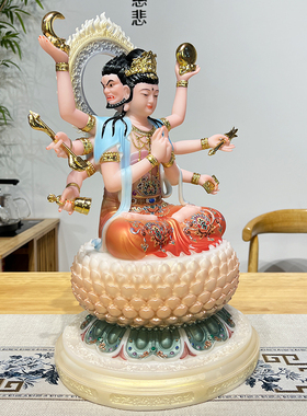斗姆元君神像新款汉白玉九皇之母
