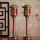 Taiwan complete set of incense burner, lamp, vase, holy water cup in front of Buddha