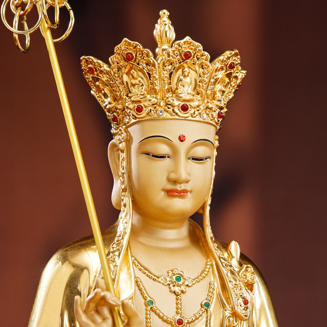 Ksitigarbha Bodhisattva statue tabletop decoration for home worship