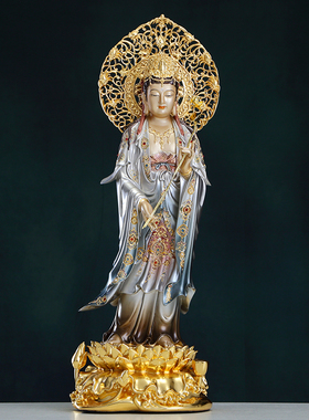 西方三圣佛像全铜阿弥陀佛像摆件