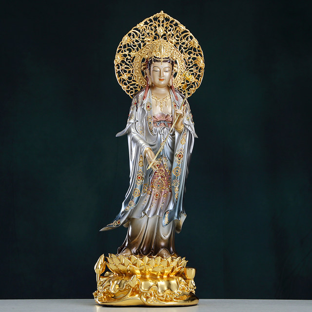 Western Three Saints Buddha Statue Full Bronze Amitabha Buddha Ornament