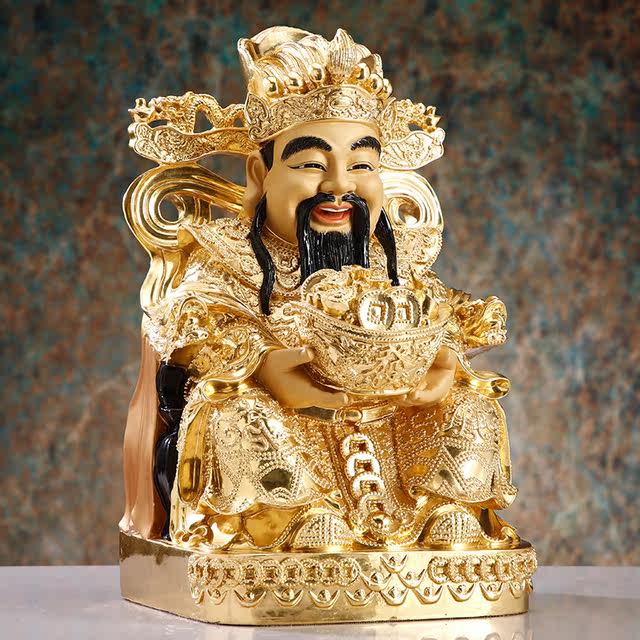 Taiwan pure copper gilded God of Wealth ornaments for home use, God of Wealth statue, shop culture, God of Wealth Buddha statue, office to attract wealth