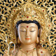 Taiwan lacquer line carved pure copper Guanyin Bodhisattva statue for home worship of Nanhai Guanyin Bodhisattva sitting statue living room decoration
