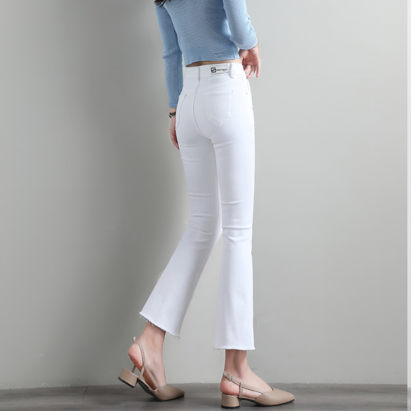 黑色微喇2020年春秋新款显瘦牛仔裤 思梦羽牛仔裤