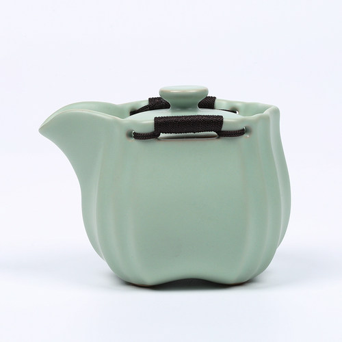 陶立方汝窑茶壶陶瓷茶壶汝瓷双耳壶手抓壶大号盖碗泡茶碗防烫茶壶 - 图3