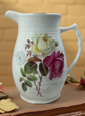 陶瓷彩绘贴花鲜花花瓶
