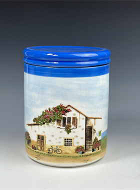 陶瓷夏日海边储物罐密封罐