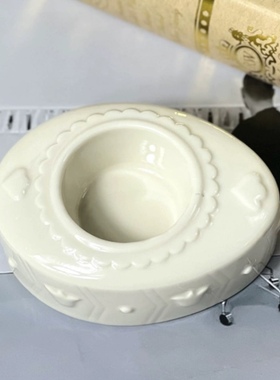 外贸出口陶瓷白色浮雕圣诞节礼物蝴蝶造型烛台