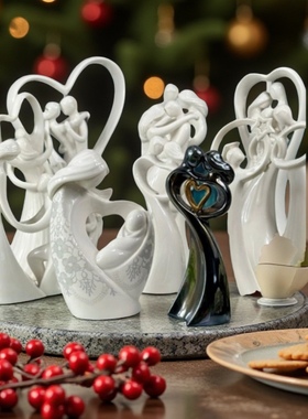 陶瓷新婚情人节礼物摆件装饰