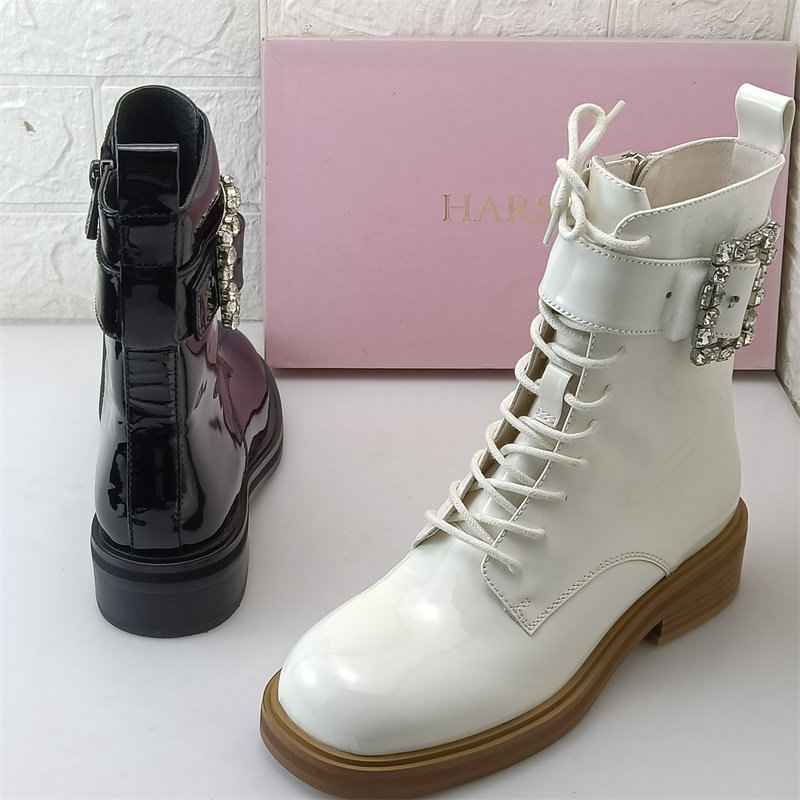 哈森女士真皮短靴商场尾单撤柜断码处理牛漆皮低跟单里马丁靴女鞋,淘宝优惠券,粉丝福利购,淘宝优惠卷