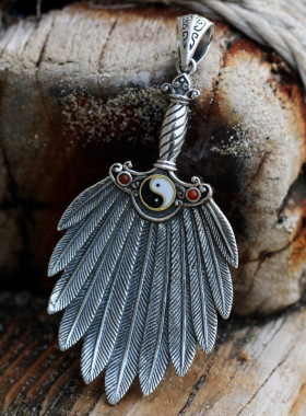 道家文化太极阴阳羽扇吊坠诸葛扇