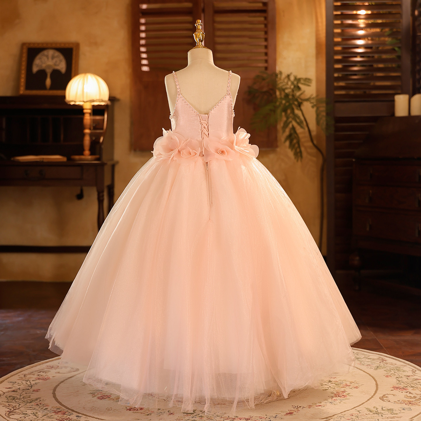 高端女童礼服花仙子气质粉色公主裙生日宴会花童主持人演出长裙新,淘宝优惠券,粉丝福利购,淘宝优惠卷