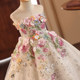 Flower wedding dress, evening dress, light luxury, niche, elegant and elegant