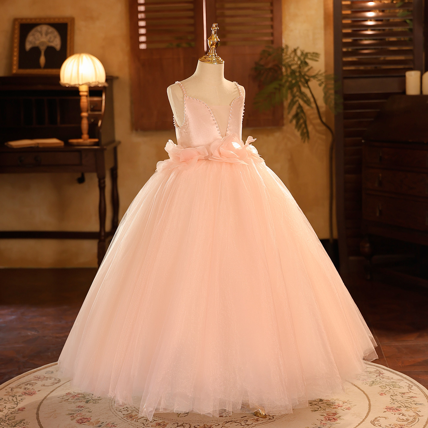 高端女童礼服花仙子气质粉色公主裙生日宴会花童主持人演出长裙新,淘宝优惠券,粉丝福利购,淘宝优惠卷