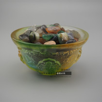 Glazed glass for a bowl of tribute cup for the Buddha bowls 8 auspicious eight for a cup of water glass Buddhist supplies in the seven jewel bowls